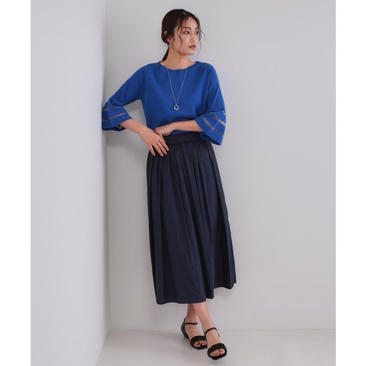 《6色展開》シアーボーダーフレアスリーブニット【洗濯機洗い可】 | OPAQUE.CLIP | 詳細画像58