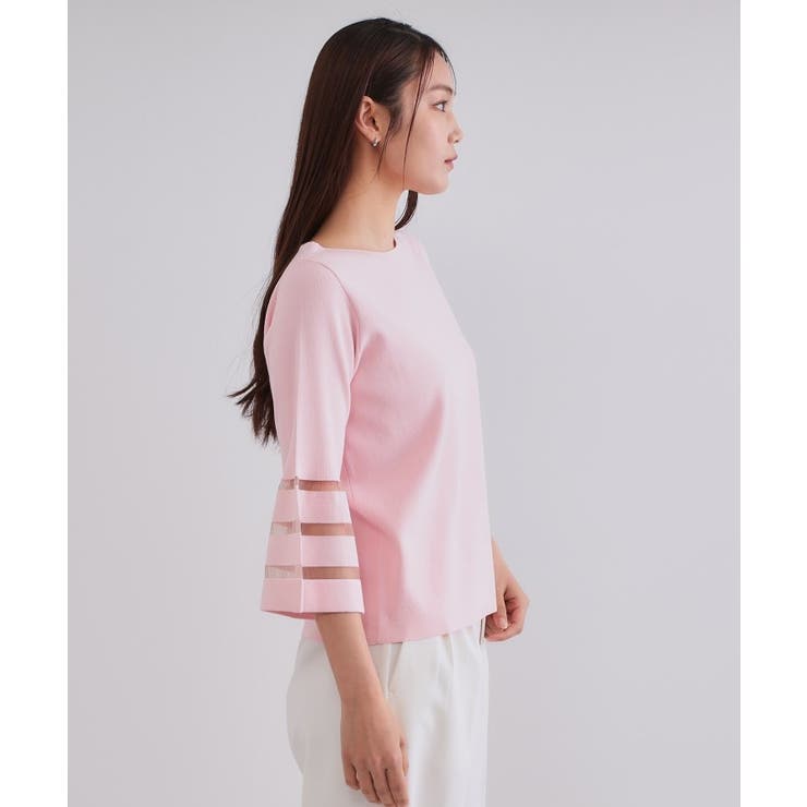 《6色展開》シアーボーダーフレアスリーブニット【洗濯機洗い可】 | OPAQUE.CLIP | 詳細画像63