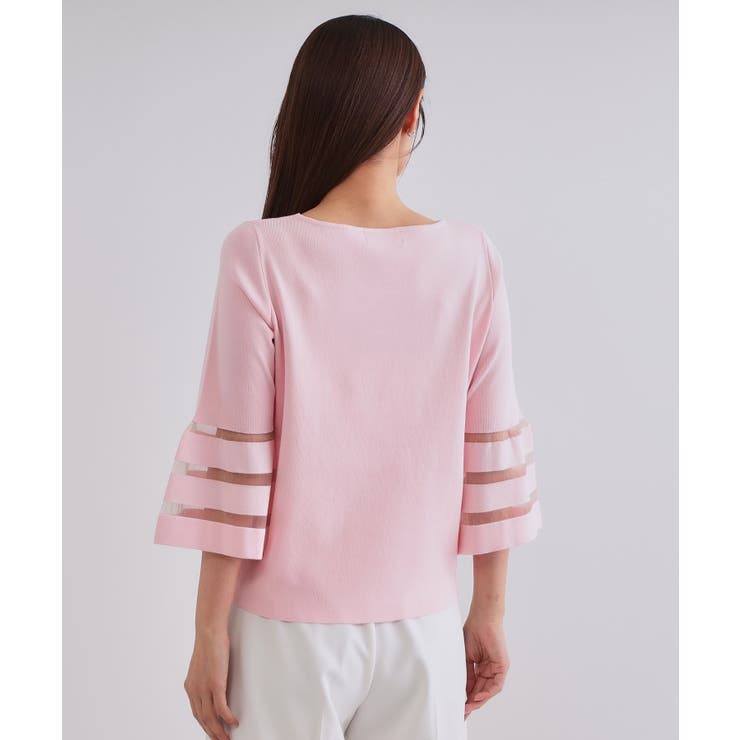 《6色展開》シアーボーダーフレアスリーブニット【洗濯機洗い可】 | OPAQUE.CLIP | 詳細画像64