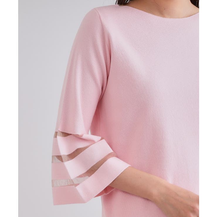 《6色展開》シアーボーダーフレアスリーブニット【洗濯機洗い可】 | OPAQUE.CLIP | 詳細画像66