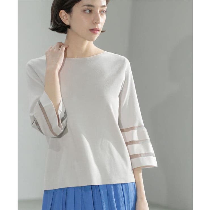 《6色展開》シアーボーダーフレアスリーブニット【洗濯機洗い可】 | OPAQUE.CLIP | 詳細画像22