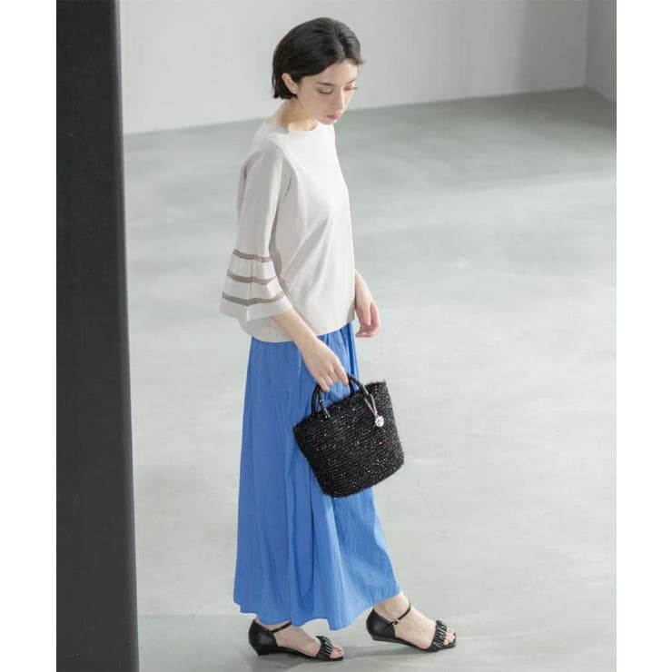 《6色展開》シアーボーダーフレアスリーブニット【洗濯機洗い可】 | OPAQUE.CLIP | 詳細画像26