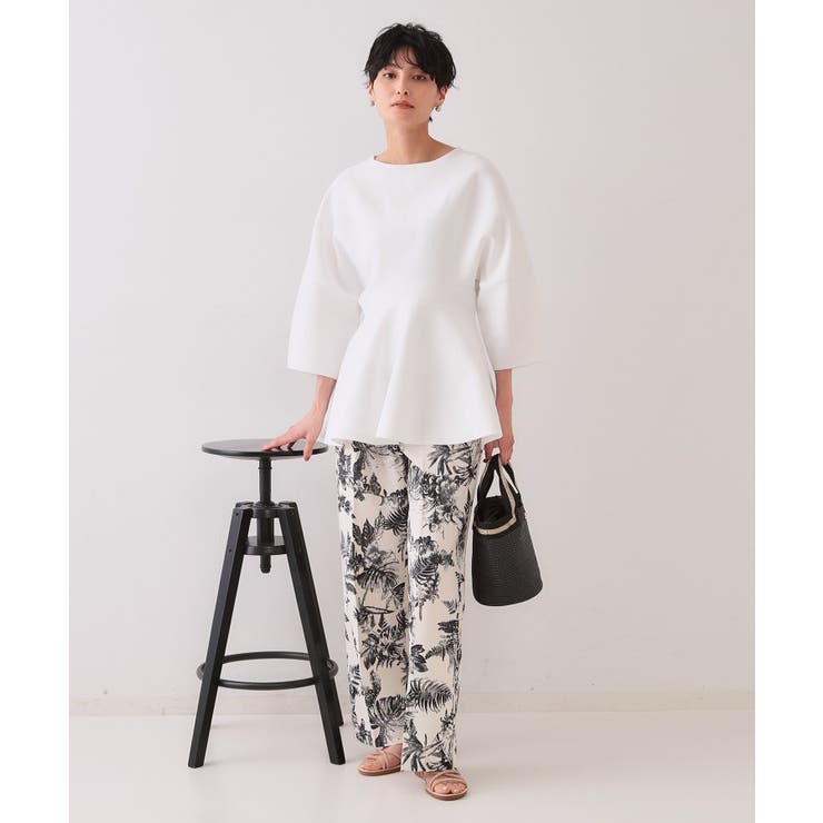 ランタンスリーブペプラムデザインニット【洗濯機洗い可/抗ピル】 | OPAQUE.CLIP | 詳細画像2 