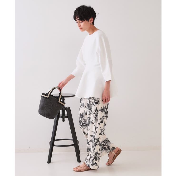 ランタンスリーブペプラムデザインニット【洗濯機洗い可/抗ピル】 | OPAQUE.CLIP | 詳細画像3 