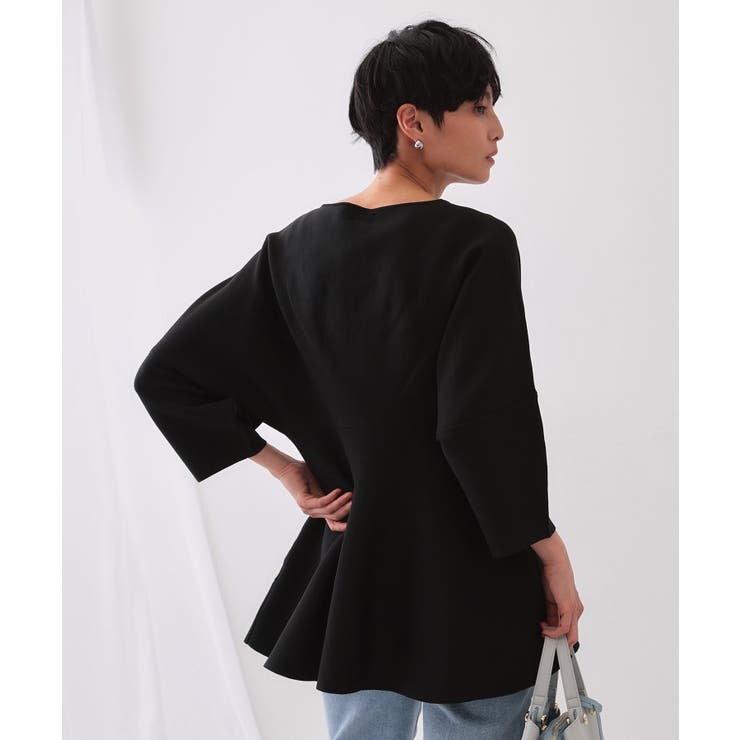 ランタンスリーブペプラムデザインニット【洗濯機洗い可/抗ピル】 | OPAQUE.CLIP | 詳細画像5 