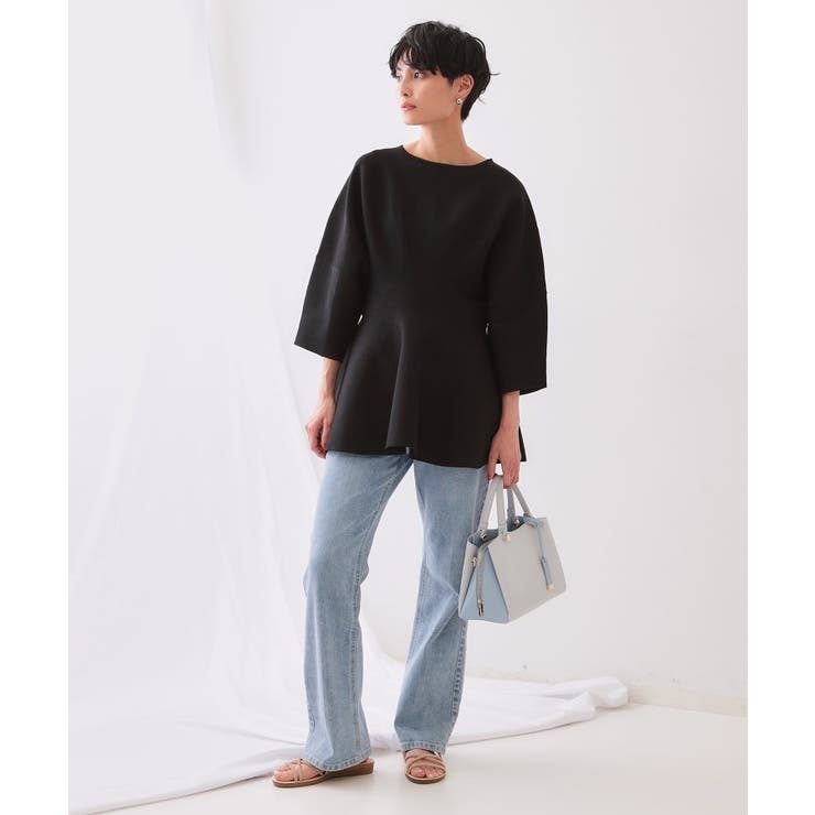 ランタンスリーブペプラムデザインニット【洗濯機洗い可/抗ピル】 | OPAQUE.CLIP | 詳細画像6 