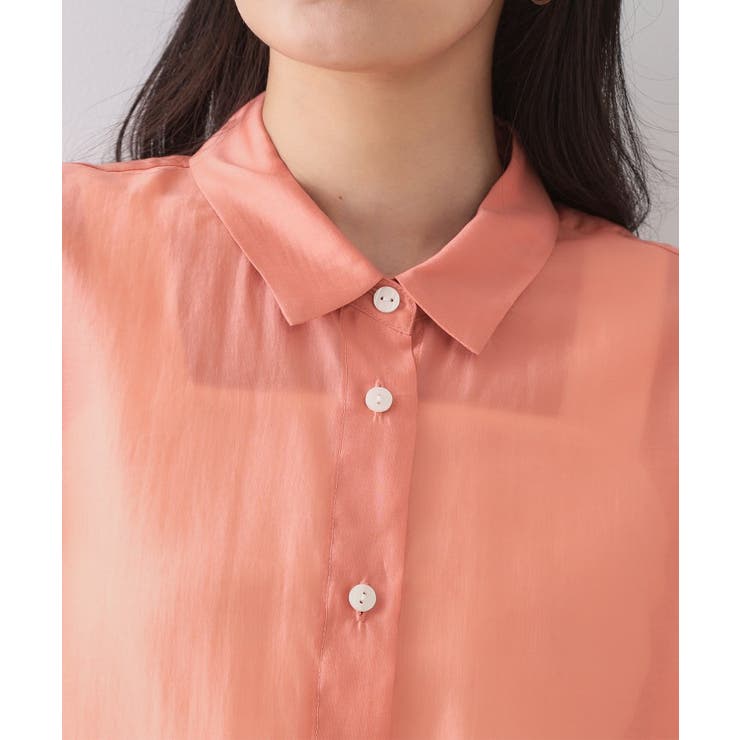 裾ドロストシアーショートシャツ【洗濯機洗い可】 | OPAQUE.CLIP | 詳細画像16 