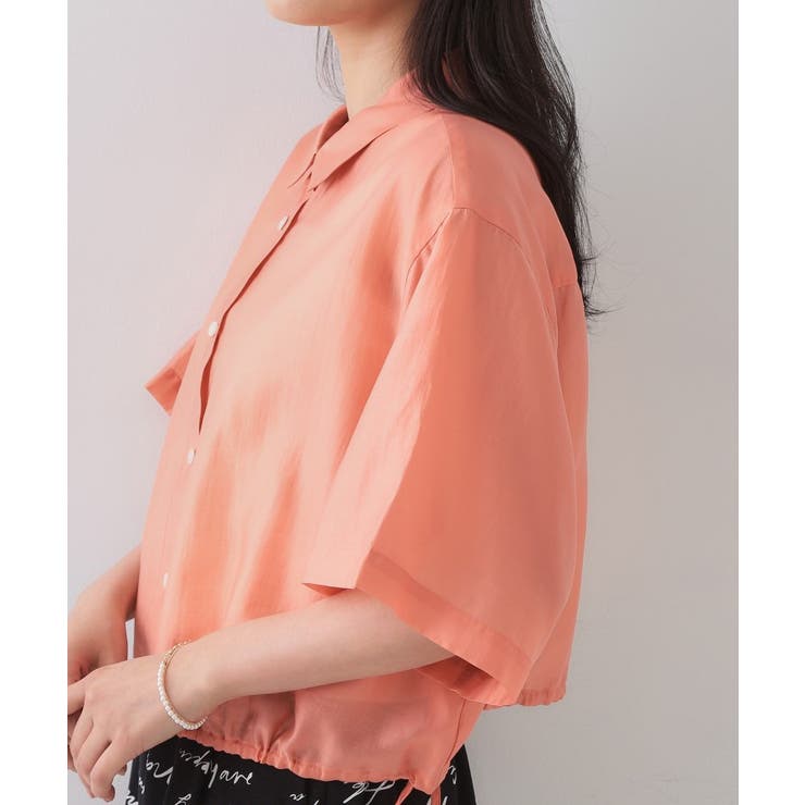 裾ドロストシアーショートシャツ【洗濯機洗い可】 | OPAQUE.CLIP | 詳細画像17 