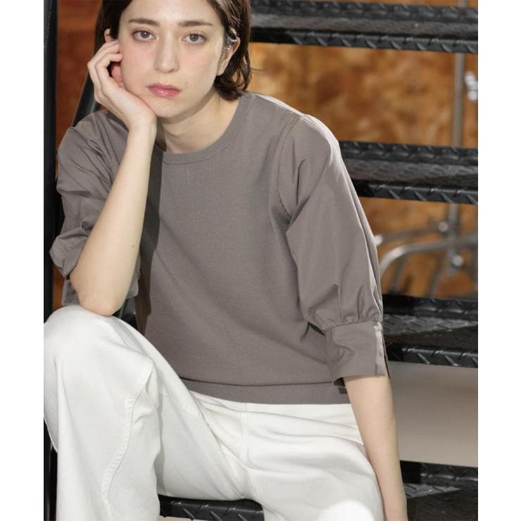 フハクスリーブドッキングニット【洗濯機洗い可】 | OPAQUE.CLIP | 詳細画像14