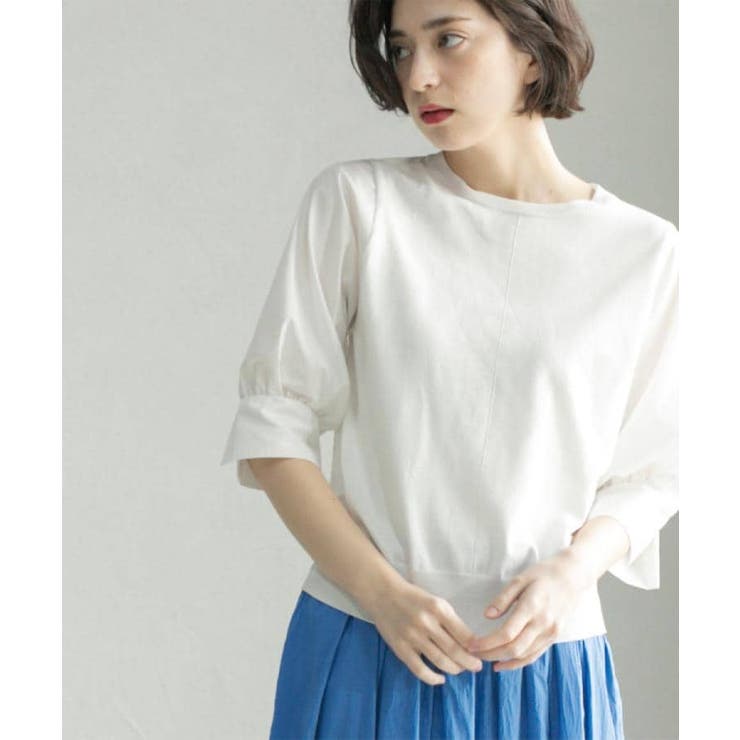 ホワイト(001) | フハクスリーブドッキングニット【洗濯機洗い可】 | OPAQUE.CLIP