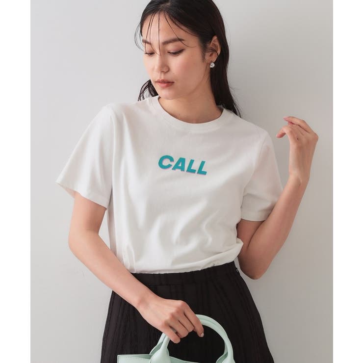 ホワイト(001) | カラーロゴTシャツ【洗濯機洗い可】 | OPAQUE.CLIP