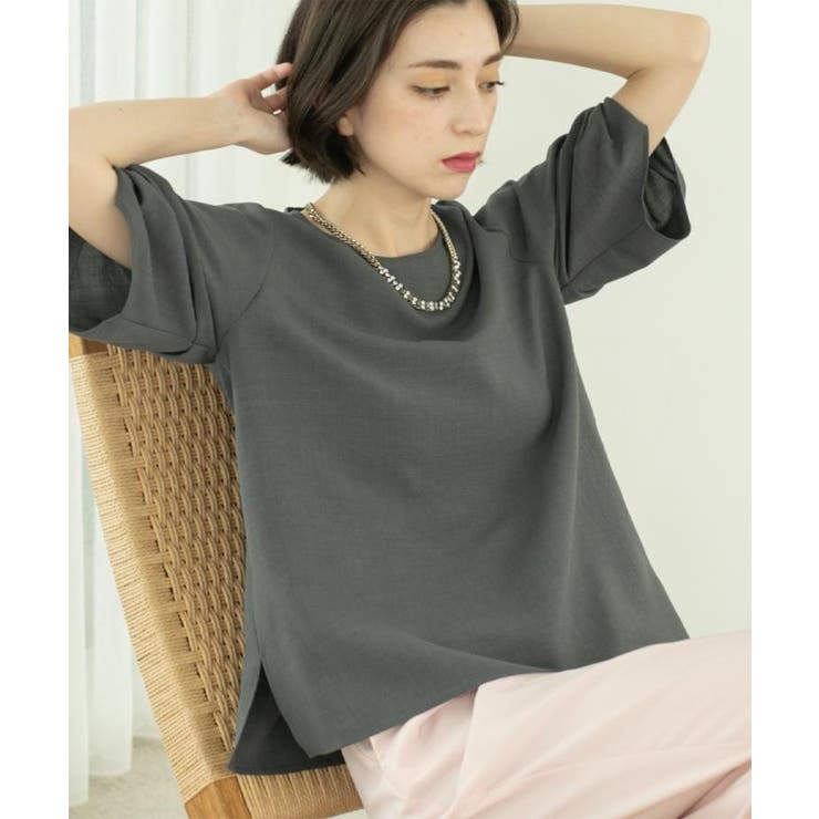 リネンライクタックスリーブブラウス【洗濯機洗い可/吸水速乾/接触冷感】 | OPAQUE.CLIP | 詳細画像18 