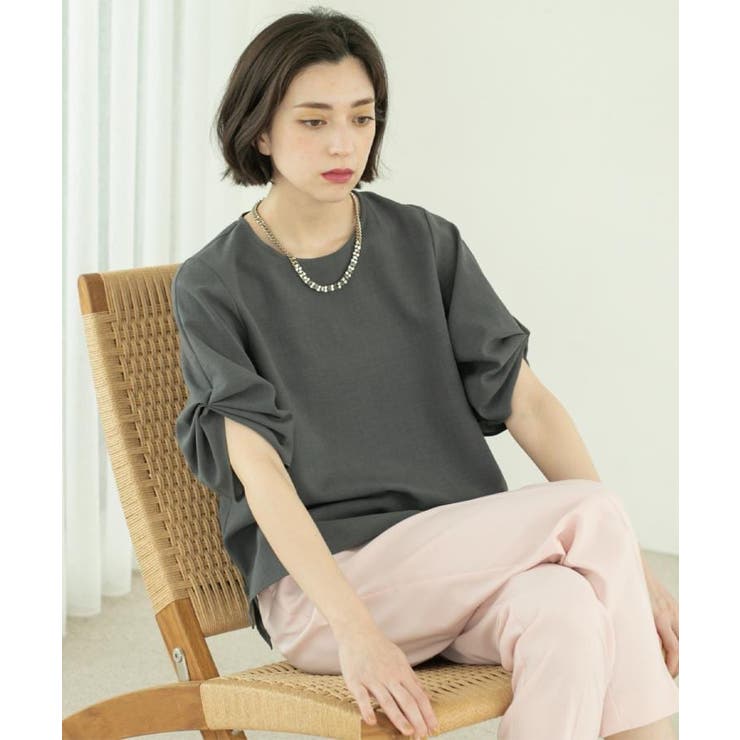 リネンライクタックスリーブブラウス【洗濯機洗い可/吸水速乾/接触冷感】 | OPAQUE.CLIP | 詳細画像20 