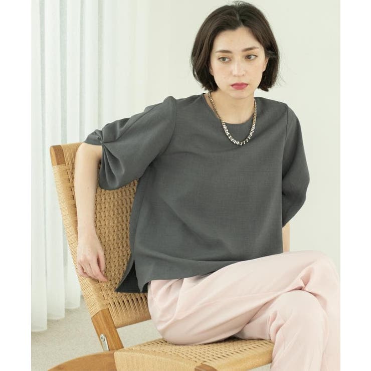 リネンライクタックスリーブブラウス【洗濯機洗い可/吸水速乾/接触冷感】 | OPAQUE.CLIP | 詳細画像21 