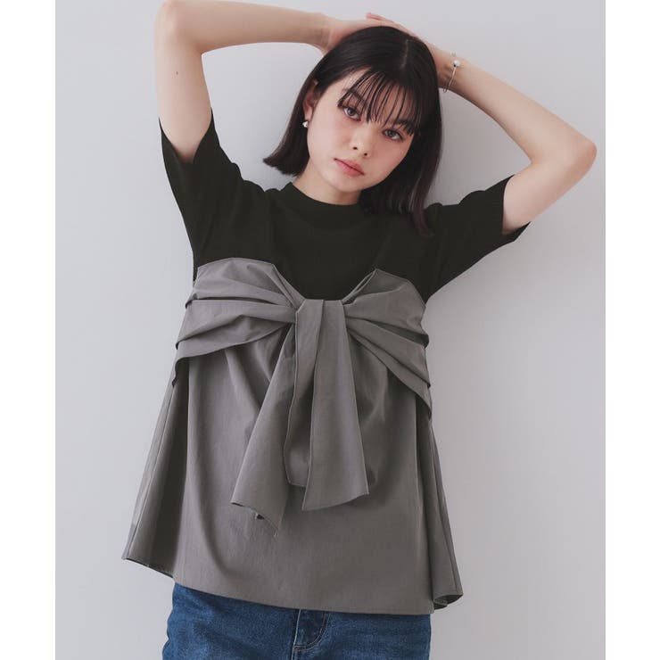 リボンビスチェドッキングニット【洗濯機洗い可】 | OPAQUE.CLIP | 詳細画像5 