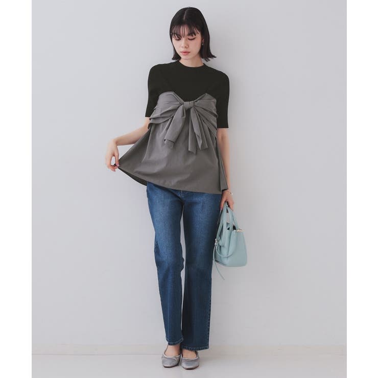 リボンビスチェドッキングニット【洗濯機洗い可】 | OPAQUE.CLIP | 詳細画像6 