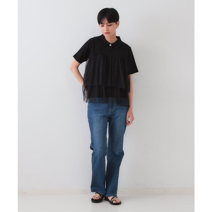 チュールティアードドッキングポロニット【洗濯機洗い可】 | OPAQUE.CLIP | 詳細画像2 