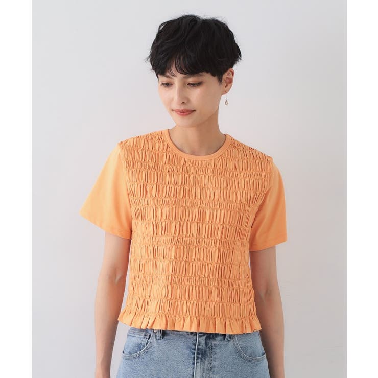 シャーリングショートTシャツ【洗濯機洗い可】 | OPAQUE.CLIP | 詳細画像13 