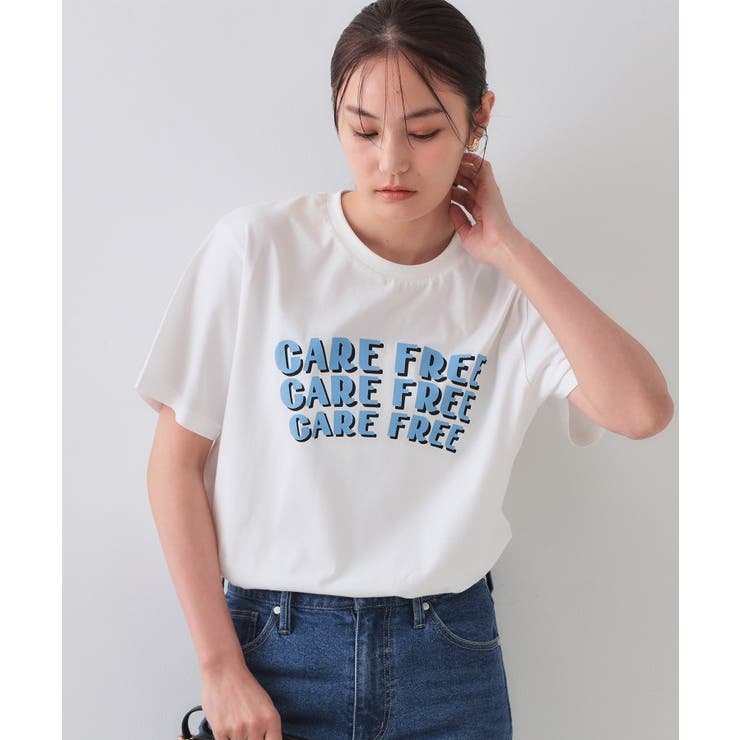 ホワイト(001) | カラーロゴTシャツ【洗濯機洗い可】 | OPAQUE.CLIP