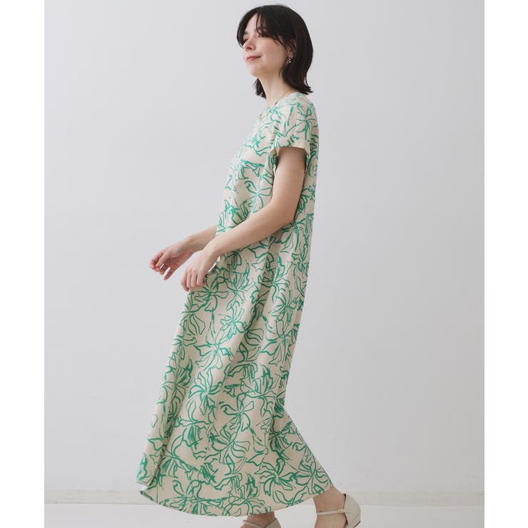 手書き風プリントワンピース【洗濯機洗い可】 | OPAQUE.CLIP | 詳細画像5 