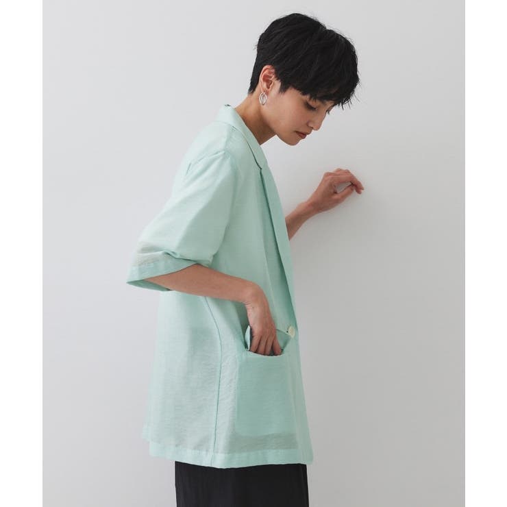 シアーハーフスリーブテーラードジャケット【洗える】 | OPAQUE.CLIP | 詳細画像10 