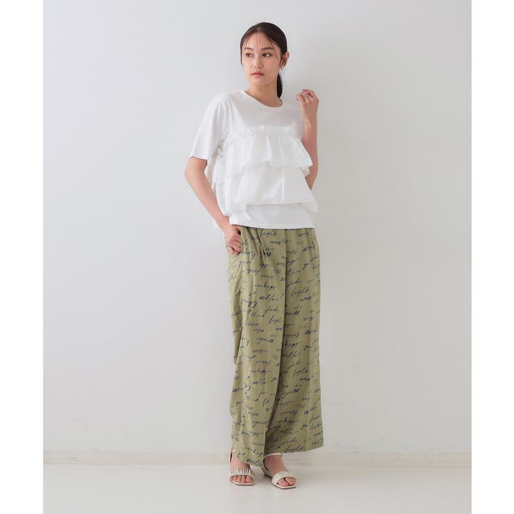 レタープリントイージーワイドパンツ【洗濯機洗い可】 | OPAQUE.CLIP | 詳細画像3 