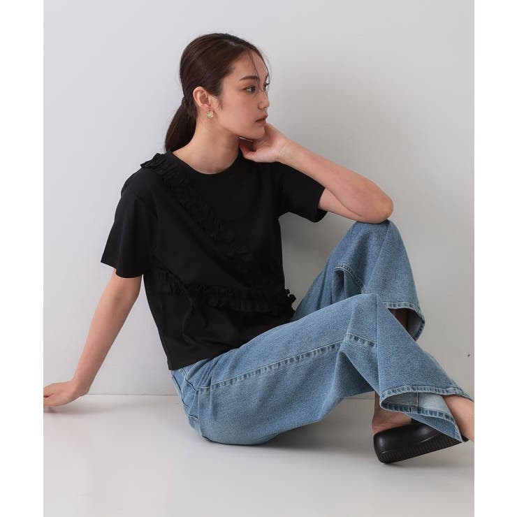 《美人百花掲載》アシメフリルドッキングカットソー【洗濯機洗い可】 | OPAQUE.CLIP | 詳細画像5 