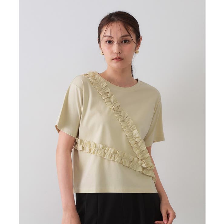 《美人百花掲載》アシメフリルドッキングカットソー【洗濯機洗い可】 | OPAQUE.CLIP | 詳細画像13 