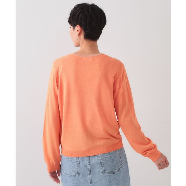 配色ラメニットカーディガン/アンサンブル対応【洗濯機洗い可/抗ピル】 | OPAQUE.CLIP | 詳細画像15 