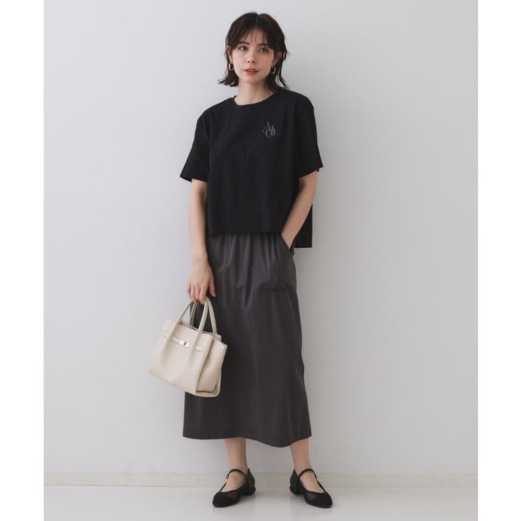 刺繍ロゴワイドシルエットTシャツ【洗濯機洗い可】 | OPAQUE.CLIP | 詳細画像10 