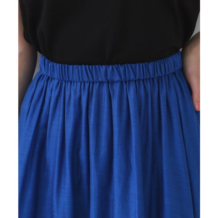 麻混シアーギャザーフレアスカート【洗濯機洗い可】 | OPAQUE.CLIP | 詳細画像36 