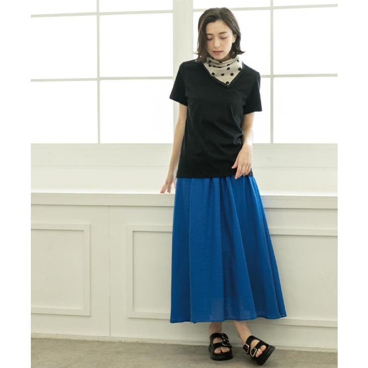 麻混シアーギャザーフレアスカート【洗濯機洗い可】 | OPAQUE.CLIP | 詳細画像14 