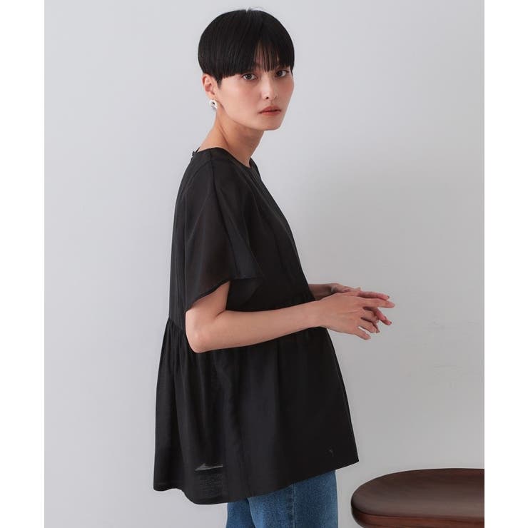 麻混シアーペプラムブラウス【洗濯機洗い可】 | OPAQUE.CLIP | 詳細画像31 