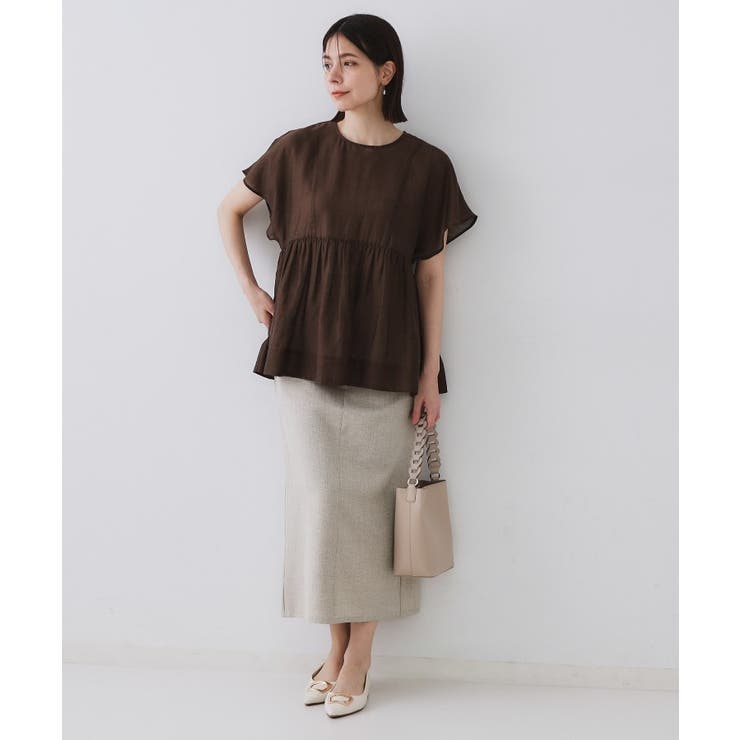 麻混シアーペプラムブラウス【洗濯機洗い可】 | OPAQUE.CLIP | 詳細画像37 