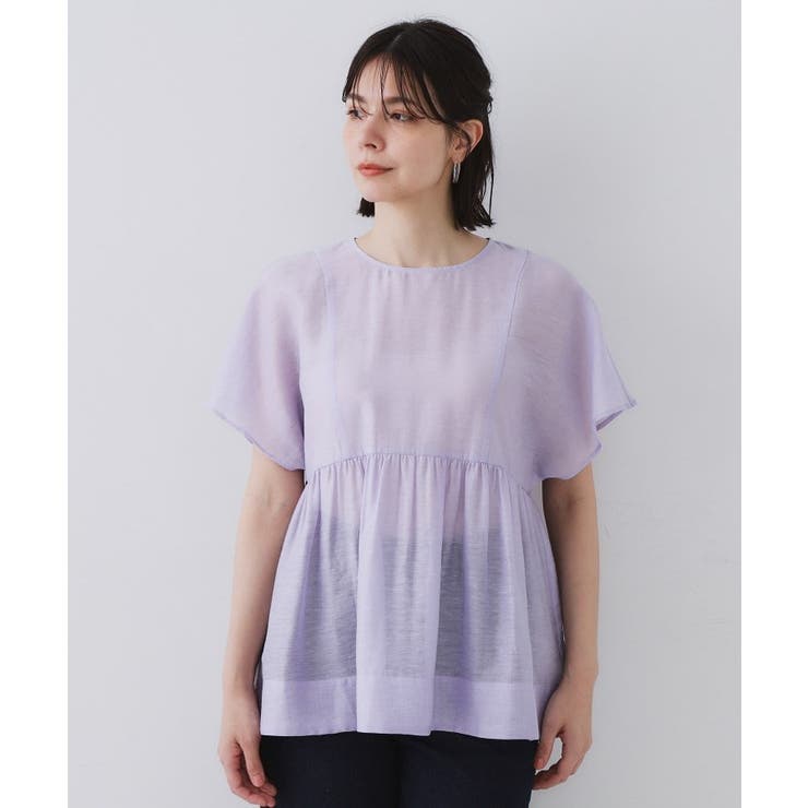 麻混シアーペプラムブラウス【洗濯機洗い可】 | OPAQUE.CLIP | 詳細画像52 