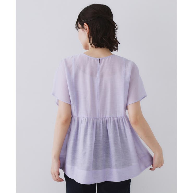 麻混シアーペプラムブラウス【洗濯機洗い可】 | OPAQUE.CLIP | 詳細画像54 