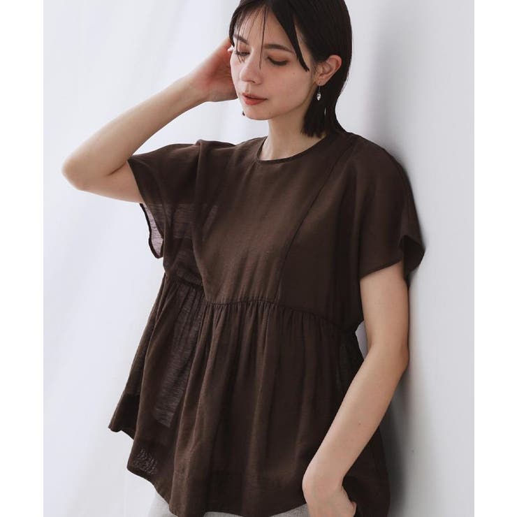 麻混シアーペプラムブラウス【洗濯機洗い可】 | OPAQUE.CLIP | 詳細画像35 