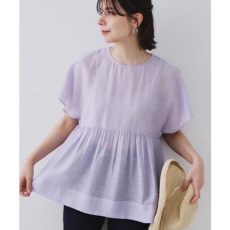 麻混シアーペプラムブラウス【洗濯機洗い可】 | OPAQUE.CLIP | 詳細画像58 