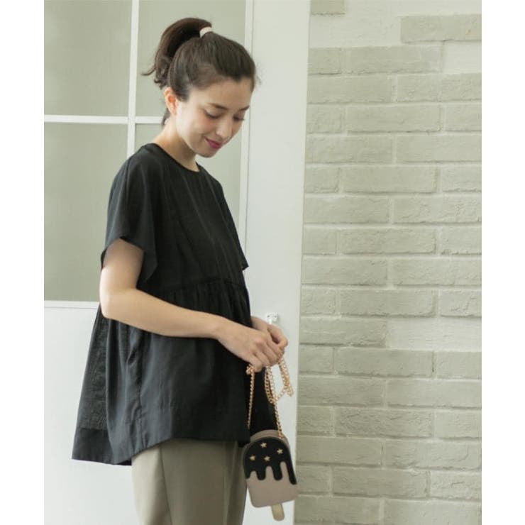 麻混シアーペプラムブラウス【洗濯機洗い可】 | OPAQUE.CLIP | 詳細画像3 