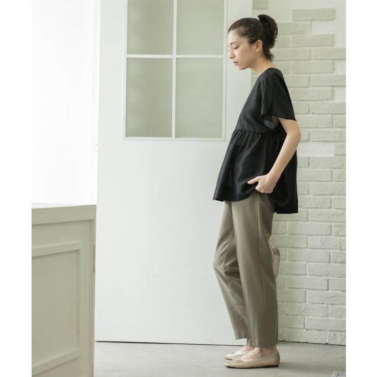 麻混シアーペプラムブラウス【洗濯機洗い可】 | OPAQUE.CLIP | 詳細画像8 