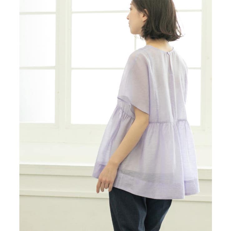 麻混シアーペプラムブラウス【洗濯機洗い可】 | OPAQUE.CLIP | 詳細画像17 