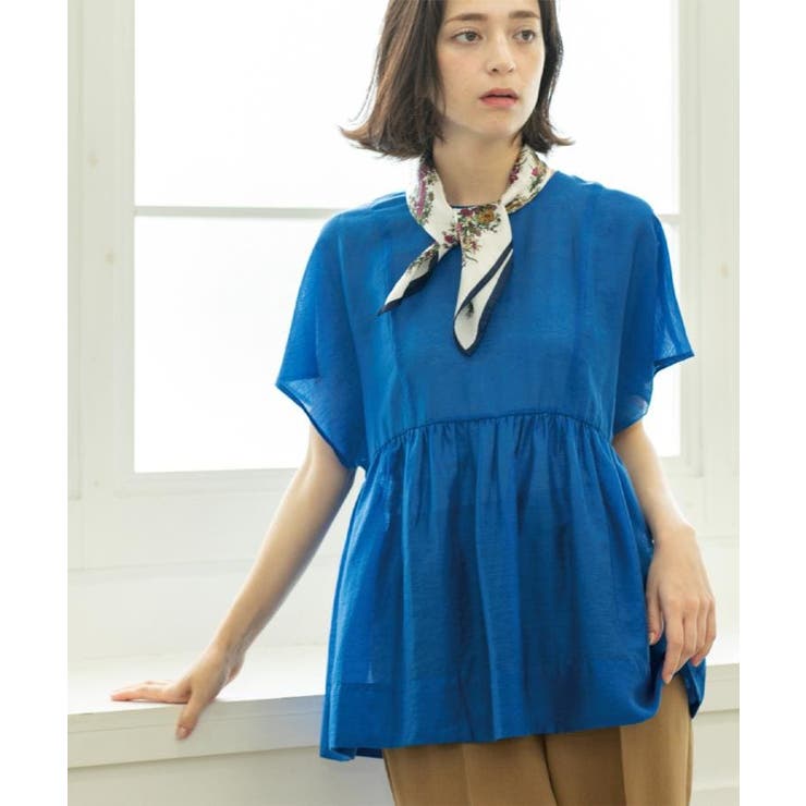 麻混シアーペプラムブラウス【洗濯機洗い可】 | OPAQUE.CLIP | 詳細画像22 