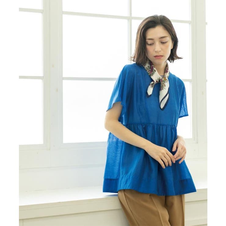 麻混シアーペプラムブラウス【洗濯機洗い可】 | OPAQUE.CLIP | 詳細画像24 