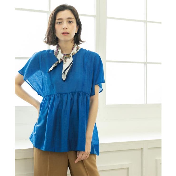 麻混シアーペプラムブラウス【洗濯機洗い可】 | OPAQUE.CLIP | 詳細画像25 