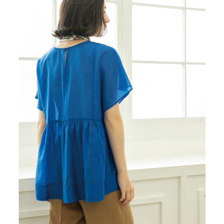 麻混シアーペプラムブラウス【洗濯機洗い可】 | OPAQUE.CLIP | 詳細画像27 