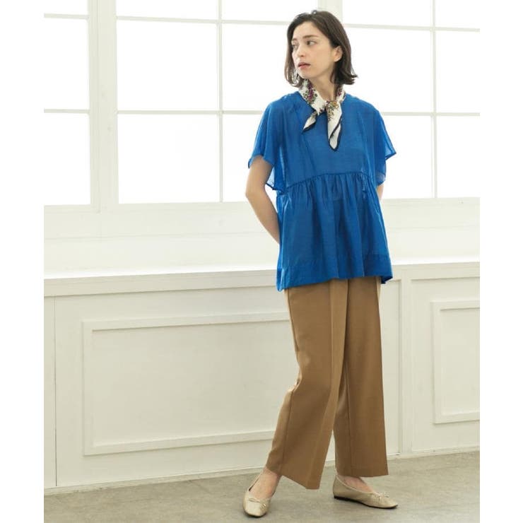 麻混シアーペプラムブラウス【洗濯機洗い可】 | OPAQUE.CLIP | 詳細画像29 