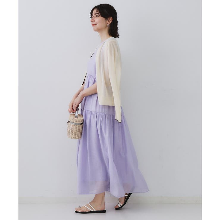 麻混シアーギャザーティアードワンピース【洗濯機洗い可】 | OPAQUE.CLIP | 詳細画像42 