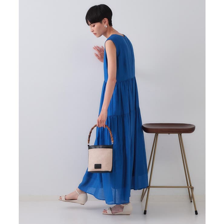 麻混シアーギャザーティアードワンピース【洗濯機洗い可】 | OPAQUE.CLIP | 詳細画像46 