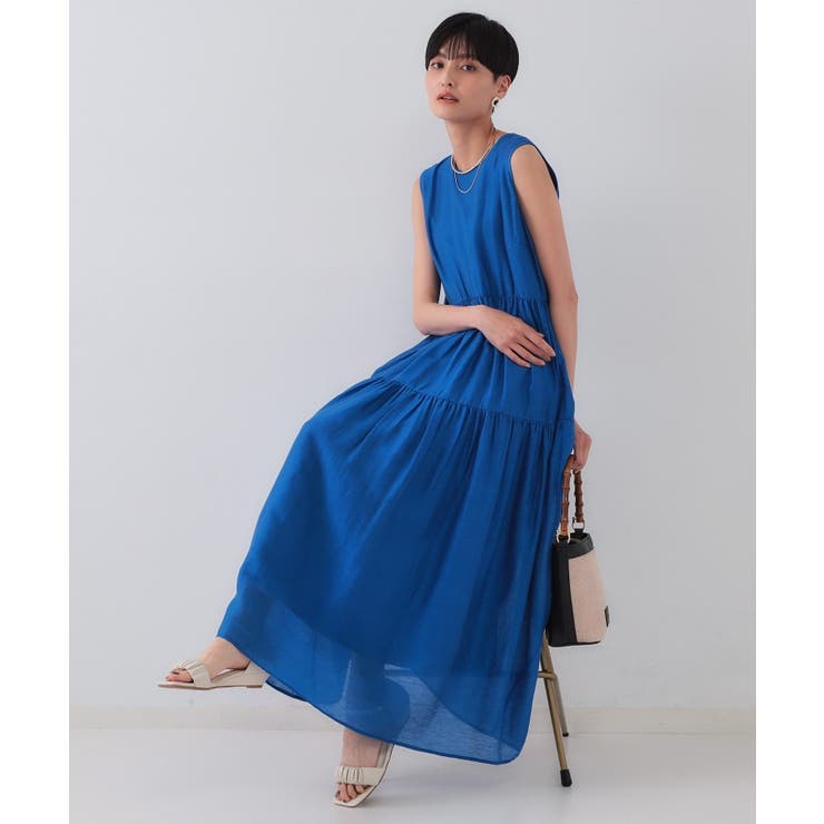 麻混シアーギャザーティアードワンピース【洗濯機洗い可】 | OPAQUE.CLIP | 詳細画像47 