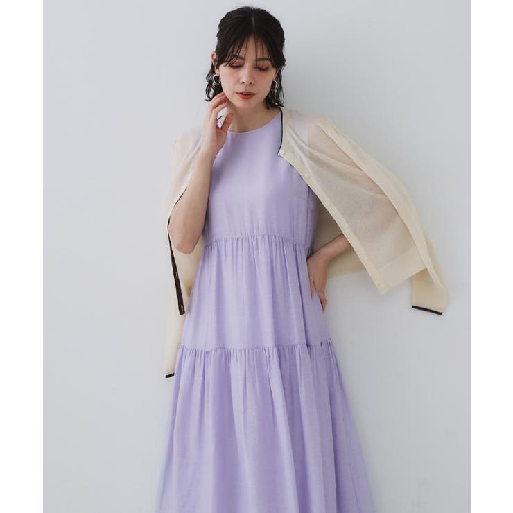 麻混シアーギャザーティアードワンピース【洗濯機洗い可】 | OPAQUE.CLIP | 詳細画像57 